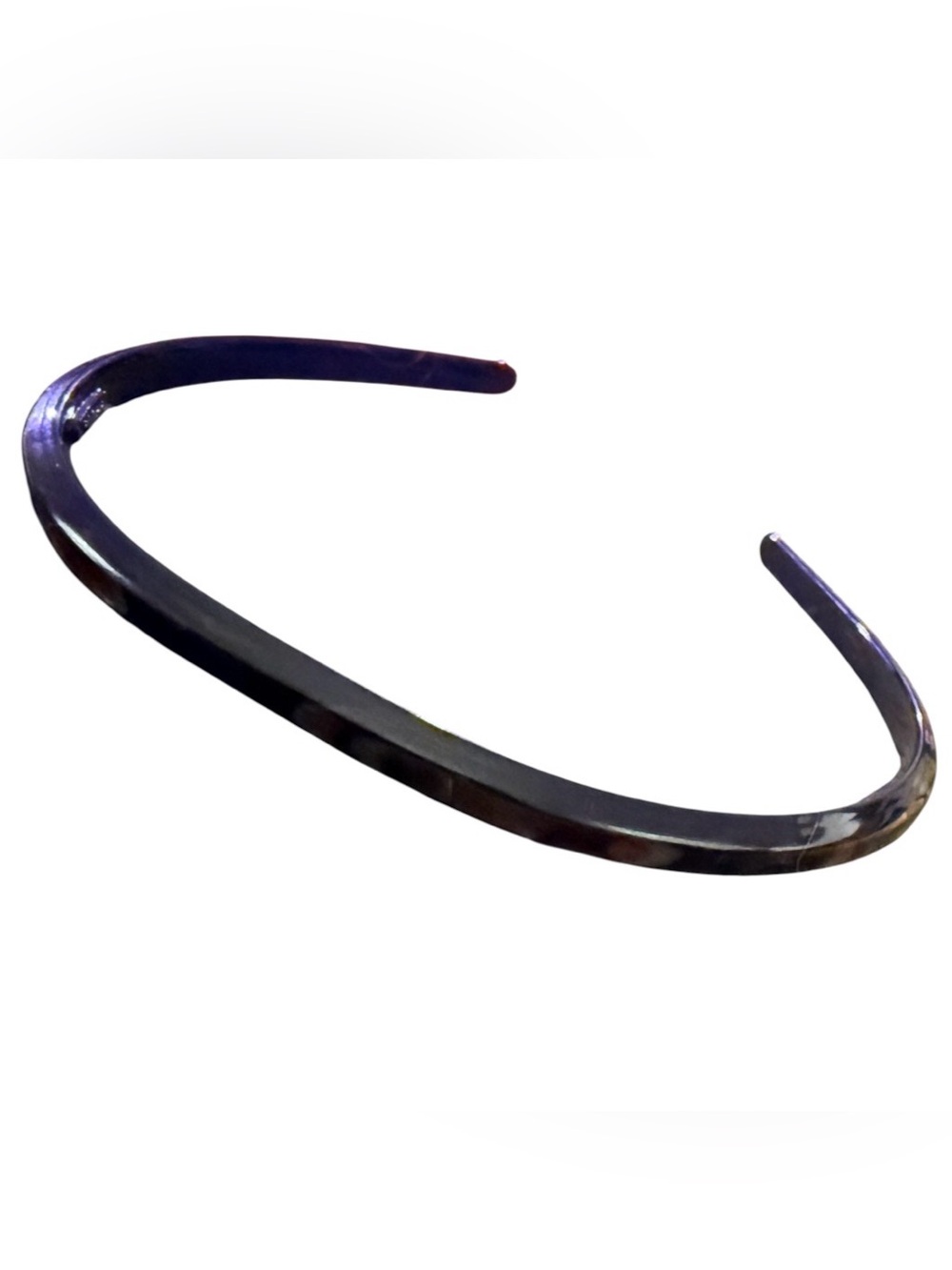 1970’s Dark Brown Marbled Slim French Headband, Deadstock Unworn
